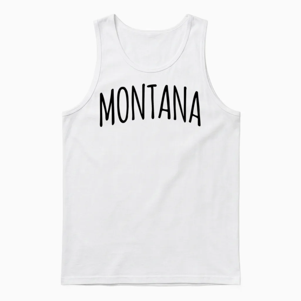 Cute Montana Unisex Tank Top in White