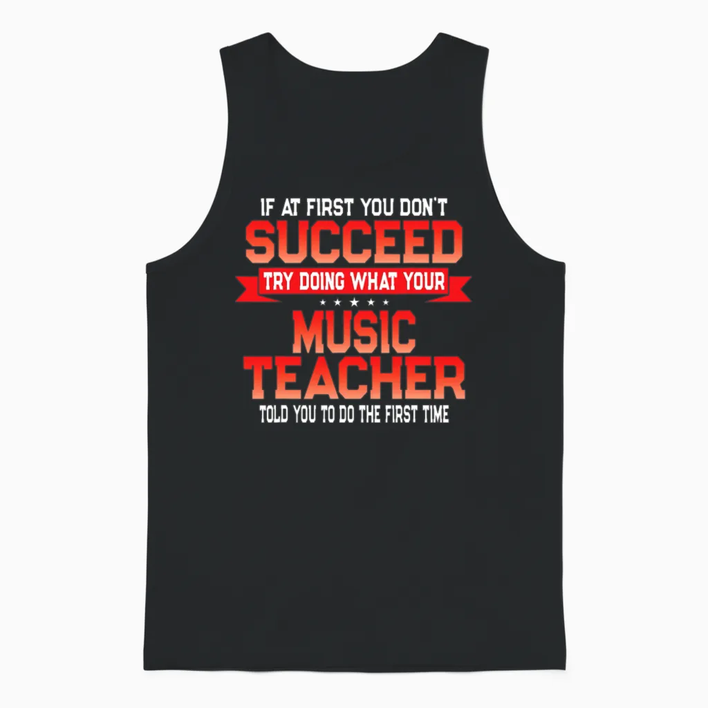 Fun Music Teacher Gift Funny School Band Choir Unisex Tank Top in Black