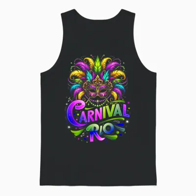 Carnival Costume Rio Brazil Souvenir Mardi Gras Festival T-Shirt, Black, S Unisex Tank Top - Black