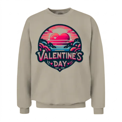 Valentine's Day Artistic Badge Design Unisex Sweatshirt - Sand