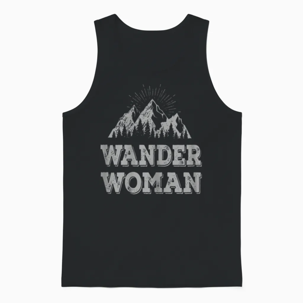 Hiking Woman & Outdoors Gift Unisex Tank Top in Black