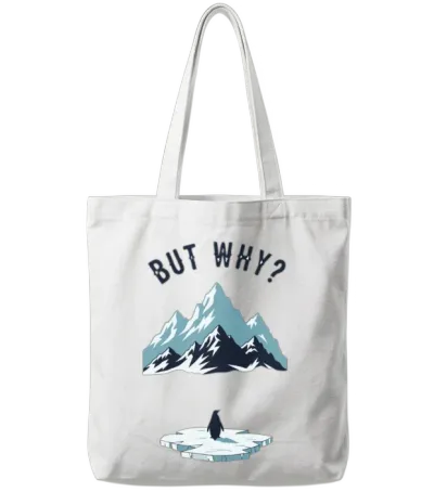 Nihilist Penguin but Why | Funny Existential Meme Tote Bags - White