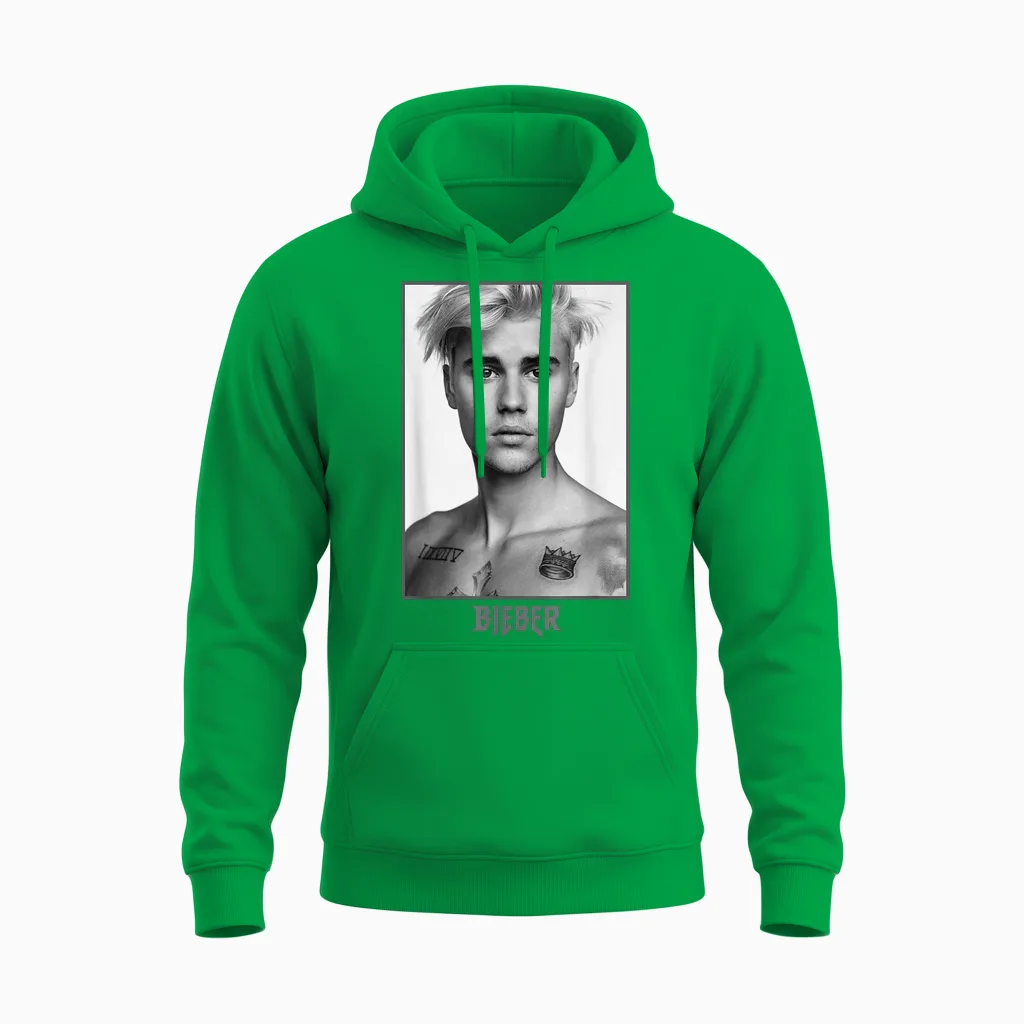 Justin Bieber Sorry Photo Unisex Hoodie in Irish Green