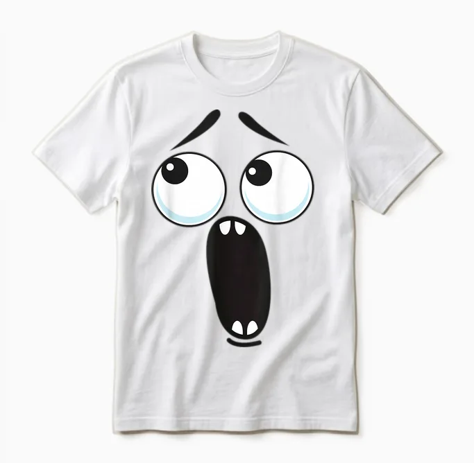 Creepy Carrots Face Funny Halloween Costume Kids and Adults Unisex T-Shirt in White