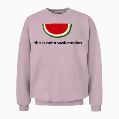 This Is Not a Watermelon Palestine Fun Unisex Sweatshirt - Light Pink