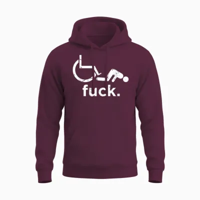 Funny Handicap Shirt Disabled Amputee Tee Humor Wheelchair Unisex Hoodie - Maroon