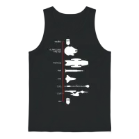 Spaceship Timeline Science Fiction Rocket Unisex Tank Top - Black – 1