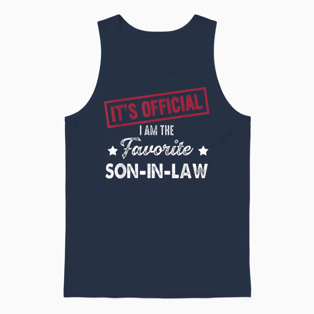 It's Official I'm the Favorite Son-In-Law Unisex Tank Top in Navy