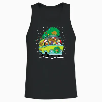 Scooby Doo Christmas Mystery Machine Unisex Tank Top - Black