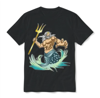 Greek Mythology Poseidon Greek Unisex T-Shirt - Black