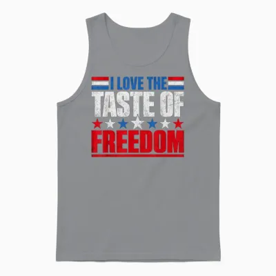 I Love the Taste of Freedom Couple Matching Patriotic Fourth Unisex Tank Top - Sport Grey
