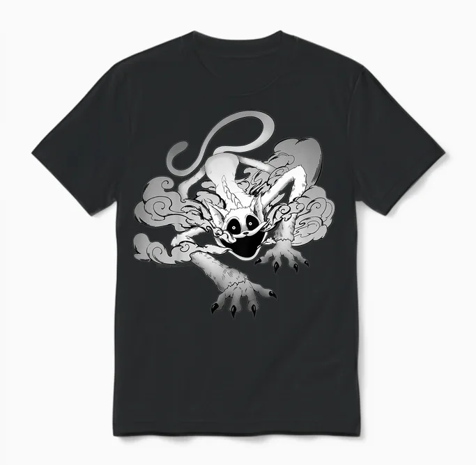 Children's Poppy Playtime Catnap Exhaling Smoke Unisex T-Shirt in Black