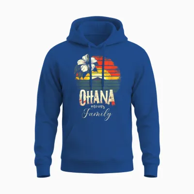 Ohana Means Family Hawaii Sommer Palmen Beach Unisex Hoodie - Royal