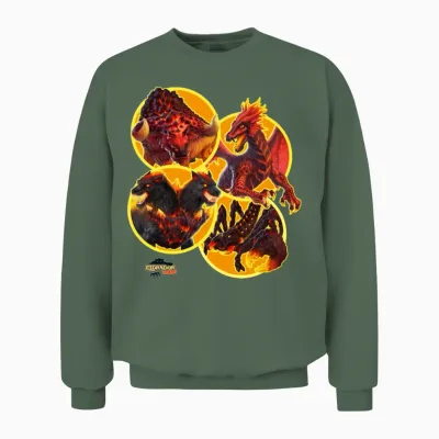 Schleich® Eldrador® Creatures Lava World Monsters Unisex Sweatshirt - Military Green