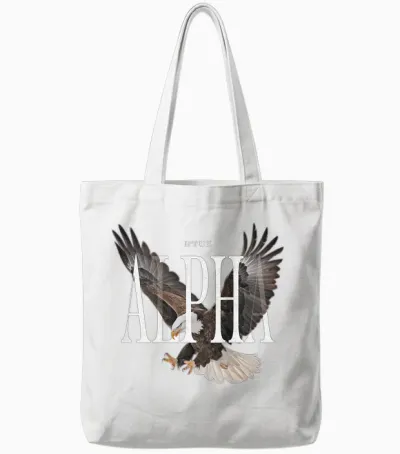 Hip Hop Y2k Vintage Retro Edgy Backprint Streetwear Adler Tote Bags - White