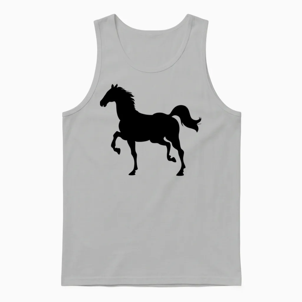 Horse, Horse Trotting, Horse Owner, Rodeo, Wild Unisex Tank Top in Ash