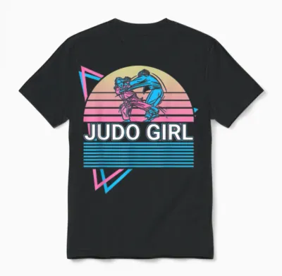 Judo Girls' Martial Arts Retro T-Shirt, Black Unisex T-Shirt - Black
