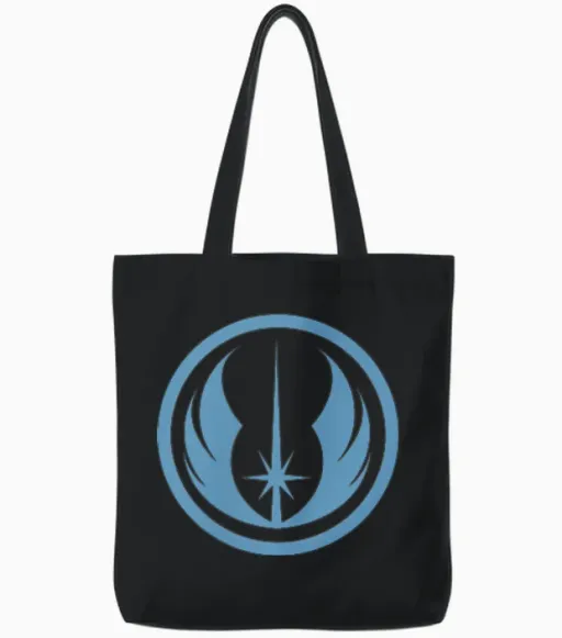 Star Wars Blue Jedi Order Crest Logo Tote Bags - Black