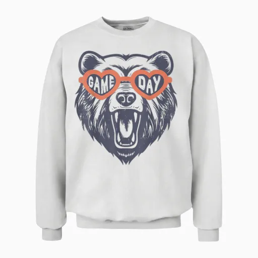 Game Day Bear Unisex Sweatshirt - White