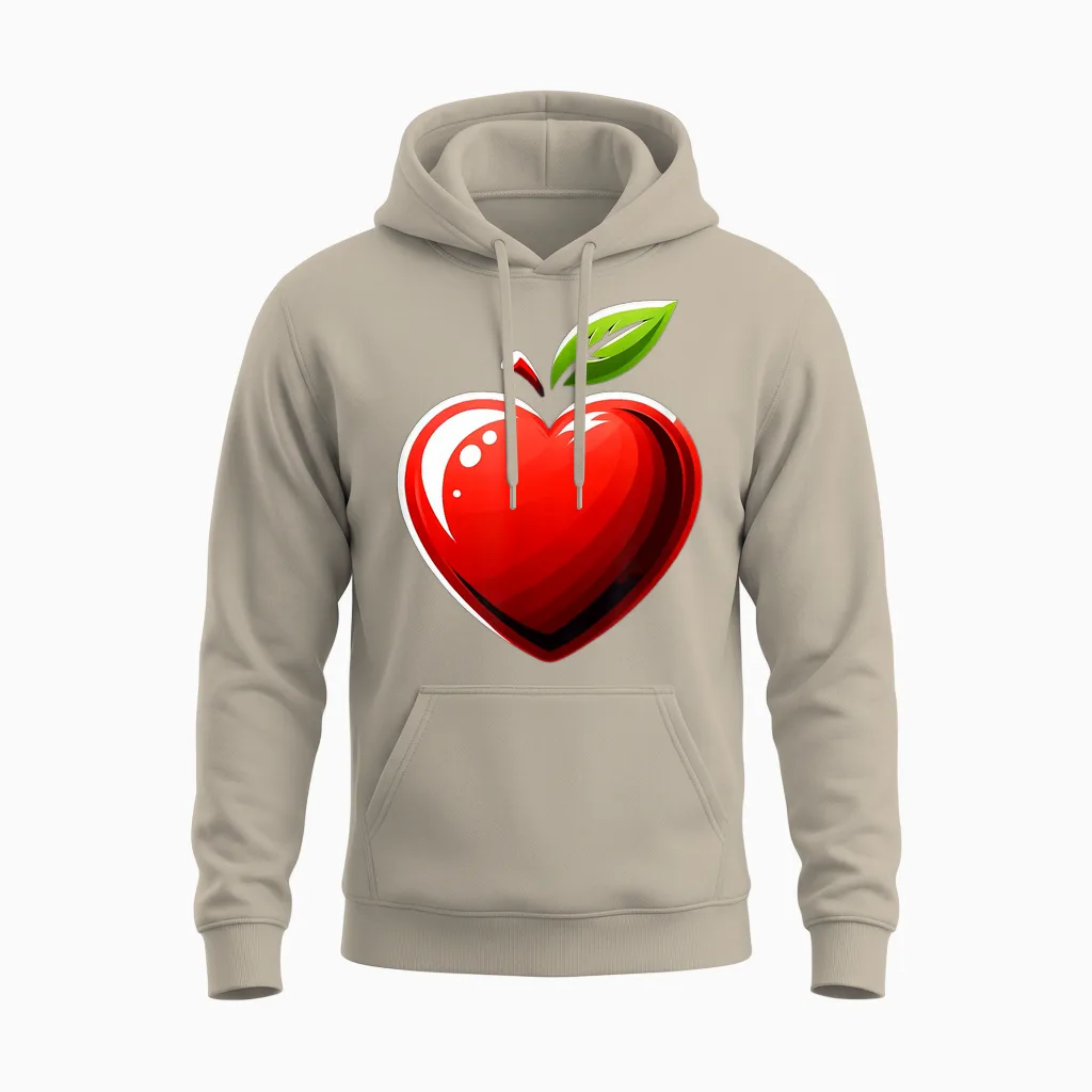 Apfel Herzförmig Sommer Frucht Unisex Hoodie in Sand