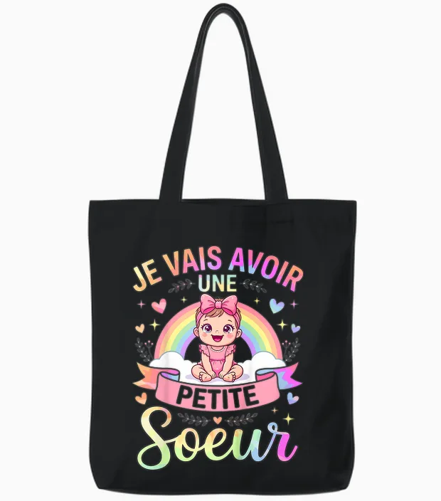Enfant Annonce Grossesse - Bientôt Je Vais Avoir Une Petit Soeur Tote Bags in Black