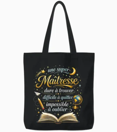 Gift a Super Mistress School End Year Teacher Funny Tote Bags - Black