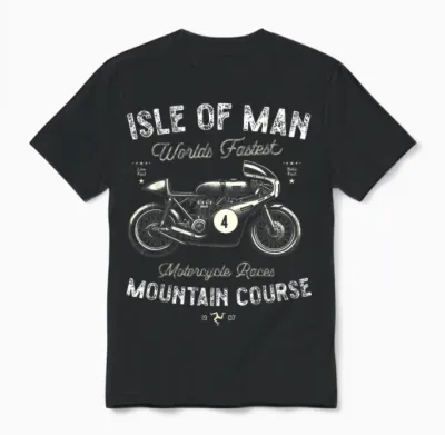 Retro Isle of Man Tt Races Vintage Motorcycle Race Unisex T-Shirt - Black