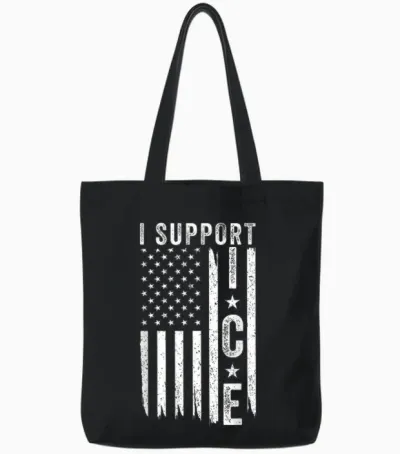 I Support Ice, Immigration Officers American Tote Bags - Black