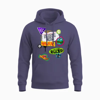 Stranger Things Tales from '85 Scrapbook Icons Unisex Hoodie - Heather Sport Dark Navy