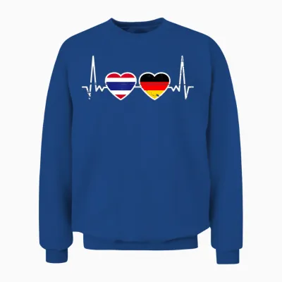 Thailand Deutschland Herzschlag Flagge Deutsch Thailänder Unisex Sweatshirt - Royal