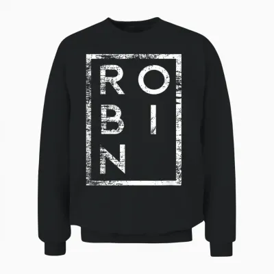 Robin Minimalismus Unisex Sweatshirt - Black