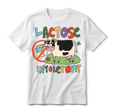 Lactose Intolerant Funny Sarcastic Meme Unisex T-Shirt - White