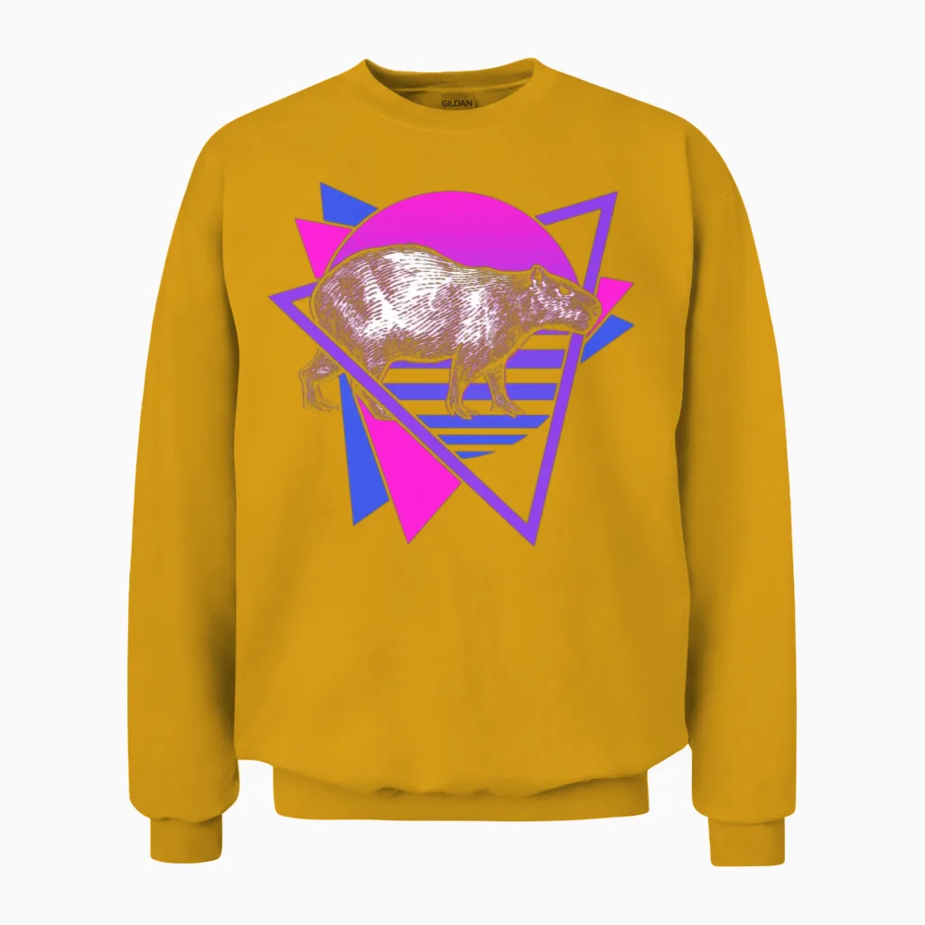 Capybara Retro Unisex Sweatshirt - Gold