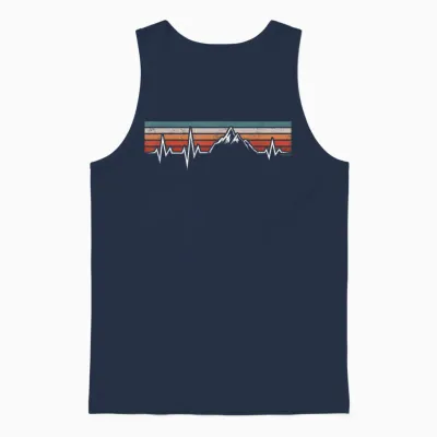 Herzschlag Berge Bergwandern Wandern Berg Ekg Wander Unisex Tank Top - Navy