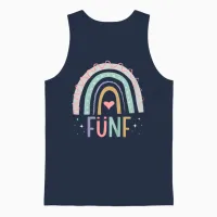 5. Geburtstag Süßes Regenbogen Mädchen 5 Jahre Alt Unisex Tank Top in Navy - 1