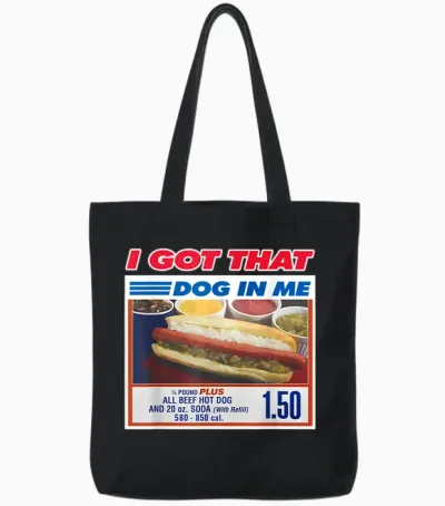 Retro Vintage I Got That Dog in Me Funny Hotdog Men Women Tote Bags - Black