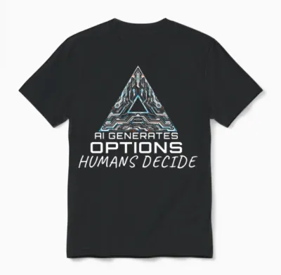 Circuitry Ai Generates Options Humans Decide Unisex T-Shirt - Black