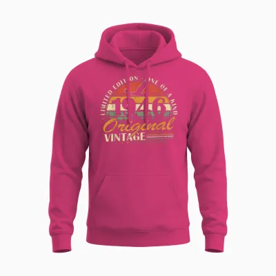 Vintage 1946 Cadeau Anniversaire 80 Ans Pour Hommes Femmes Unisex Hoodie - Heliconia