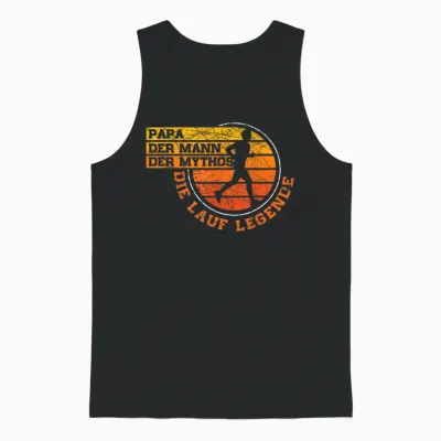 Papa Lauf Legende Läufer Jogger Marathon Lustiges Vatertag Unisex Tank Top - Black