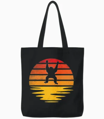 Orang Utan Retro Tote Bags - Black