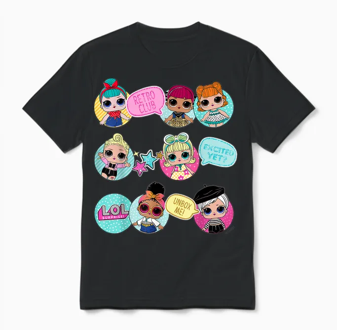 L.o.l. Surprise! Retro Club Aufgeregt, Doch Nicht? Unbox Me! T-Shirt, Blue Unisex T-Shirt in Black