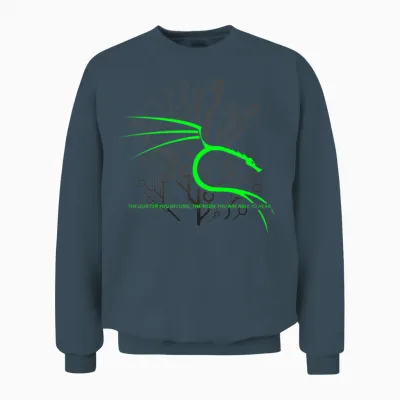 Backtrack Kali Linux with Dragon and Tagline Green Unisex Sweatshirt - Dark Heather