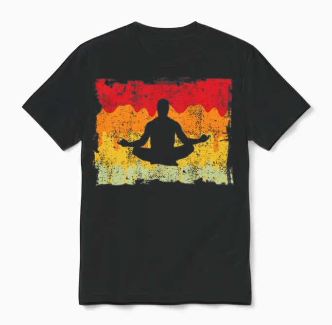 Yoga Retro Unisex T-Shirt in Black