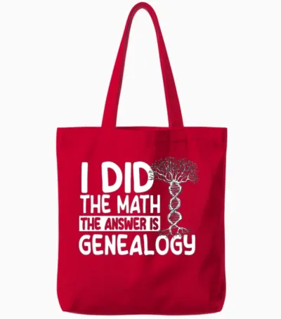 Funny Genealogy Gift Tote Bags - Red