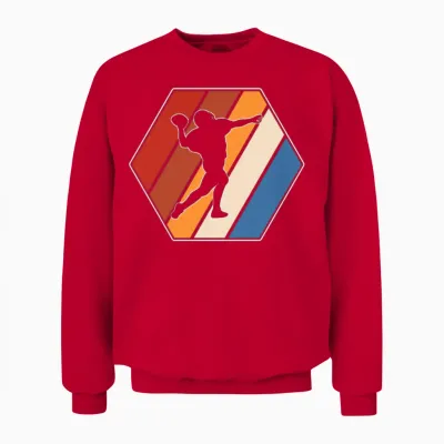 Rugby Retro Unisex Sweatshirt - Red