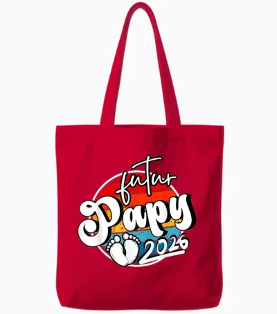 Man Announcement Pregnancy Grand Parents, Gift Future Grandpa 2026 Tote Bags - Red