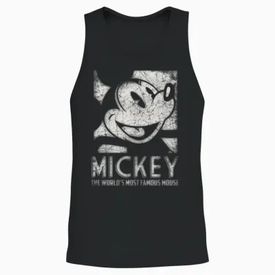 Mickey Mouse Most Famous Long Sleeve Shirt, Black Unisex Tank Top - Black