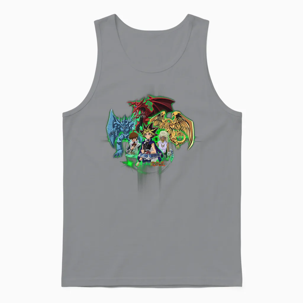Yu-Gi-Oh! Goods Logo Graphic Gaming Apparel Fan Merchandise Papl605 Unisex Tank Top in Sport Grey
