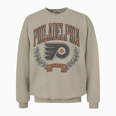 Philadelphia Flyers Vintage Victory Gray Officially Licensed Unisex Sweatshirt - Sand