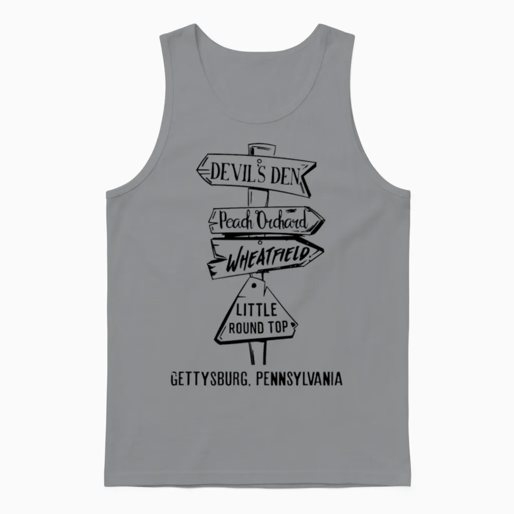 Gettysburg Civil War Landmarks Unisex Tank Top in Sport Grey